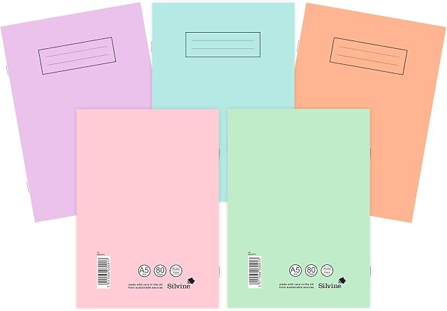 Silvine A5 Notebooks Assorted Pastel Colours (Pack of 10)