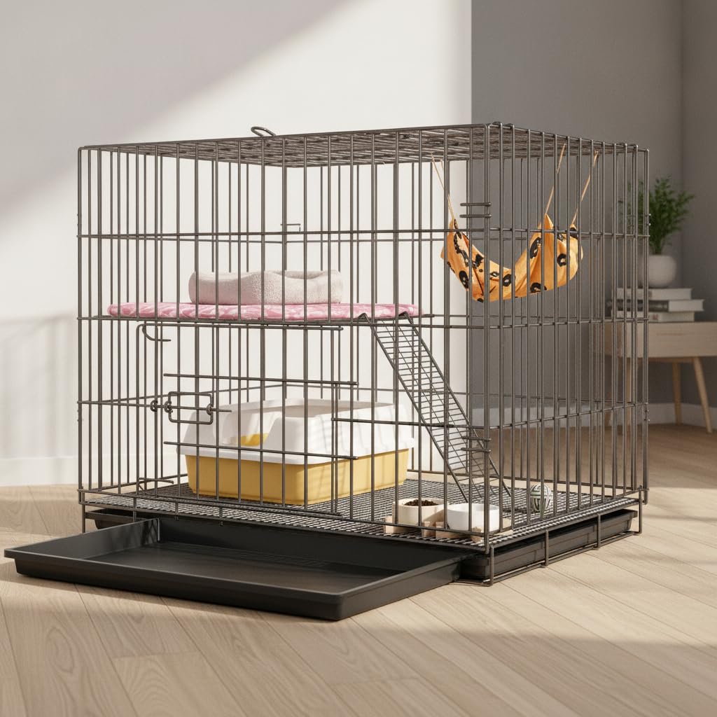 Gabbia per Gatti da Interno in Metallo, Media 60×42×50