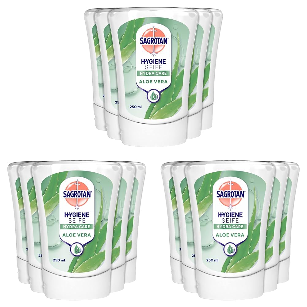 Sagrotan No-Touch Nachfüller Aloe Vera – Für den automatischen Seifenspender – 5 x 250 ml Handseife (Packung mit 3)