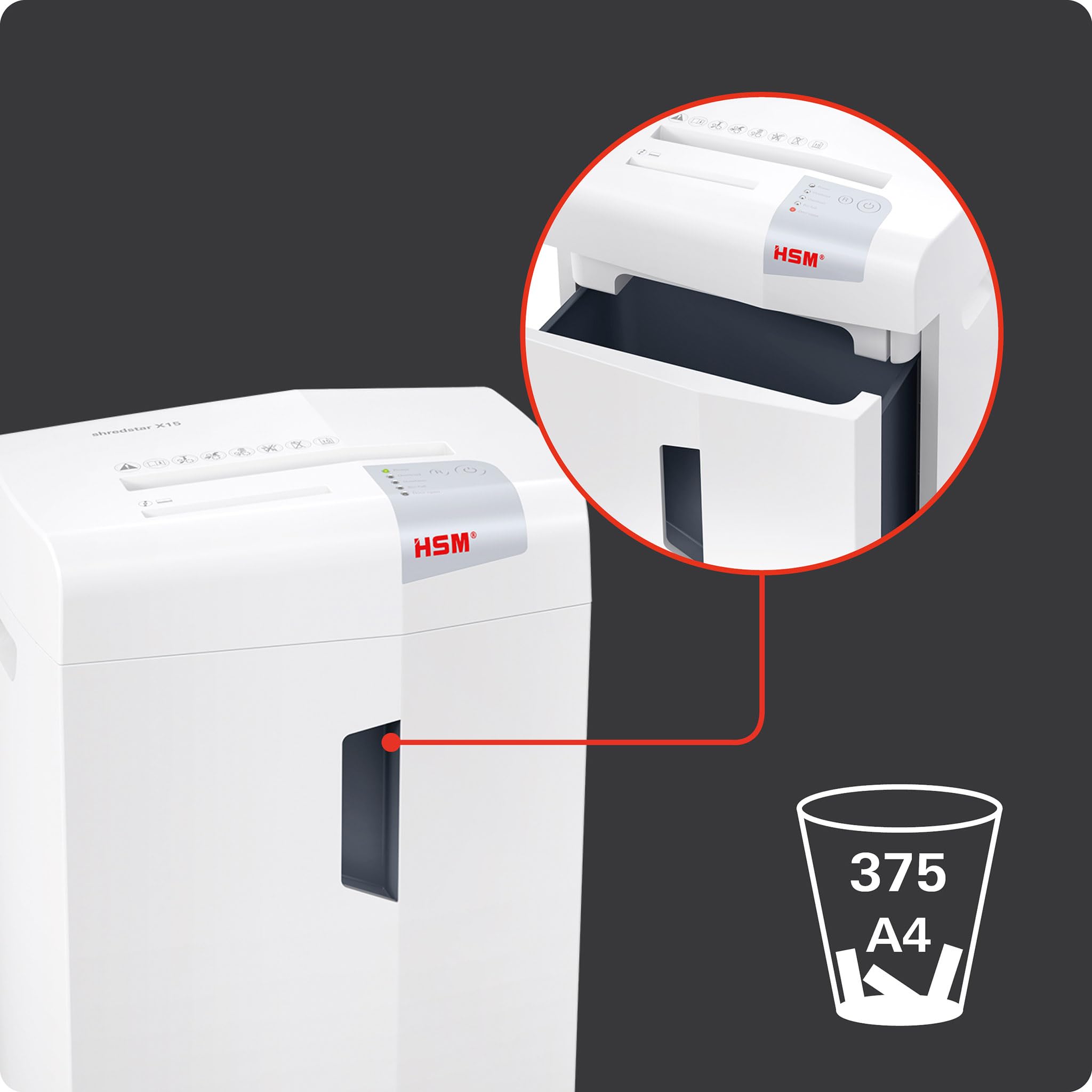HSM shredstar X15 - Destructora de Papel (Corte en partículas, 4 x 37 mm