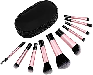 Kit de 10 brochas de maquillaje de viaje, com...