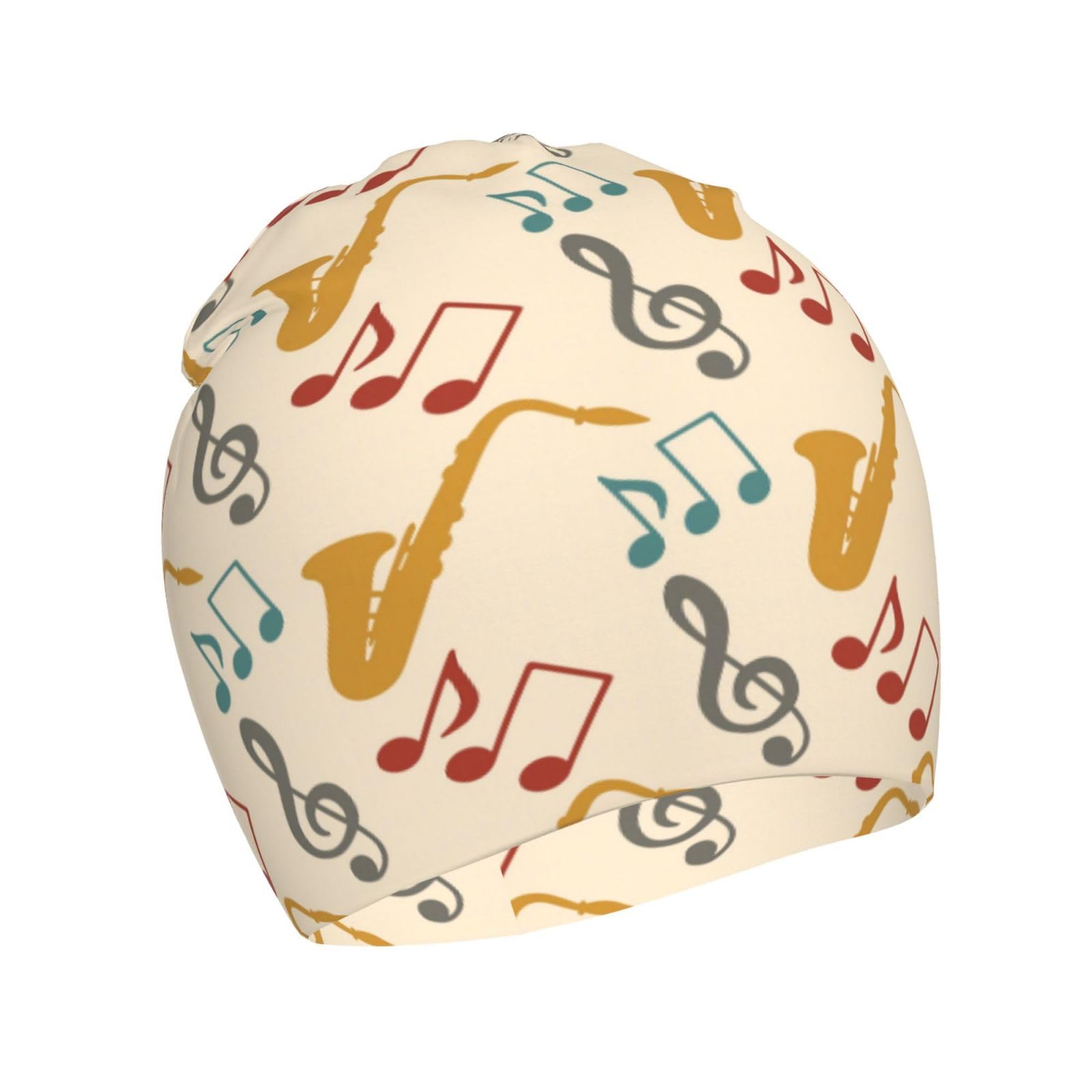 Rqzwdq Music Notes Saxophones Kids Beanie Hats Warm Knit Beanie Cap Skull Caps Gifts Decor for Boys Girls