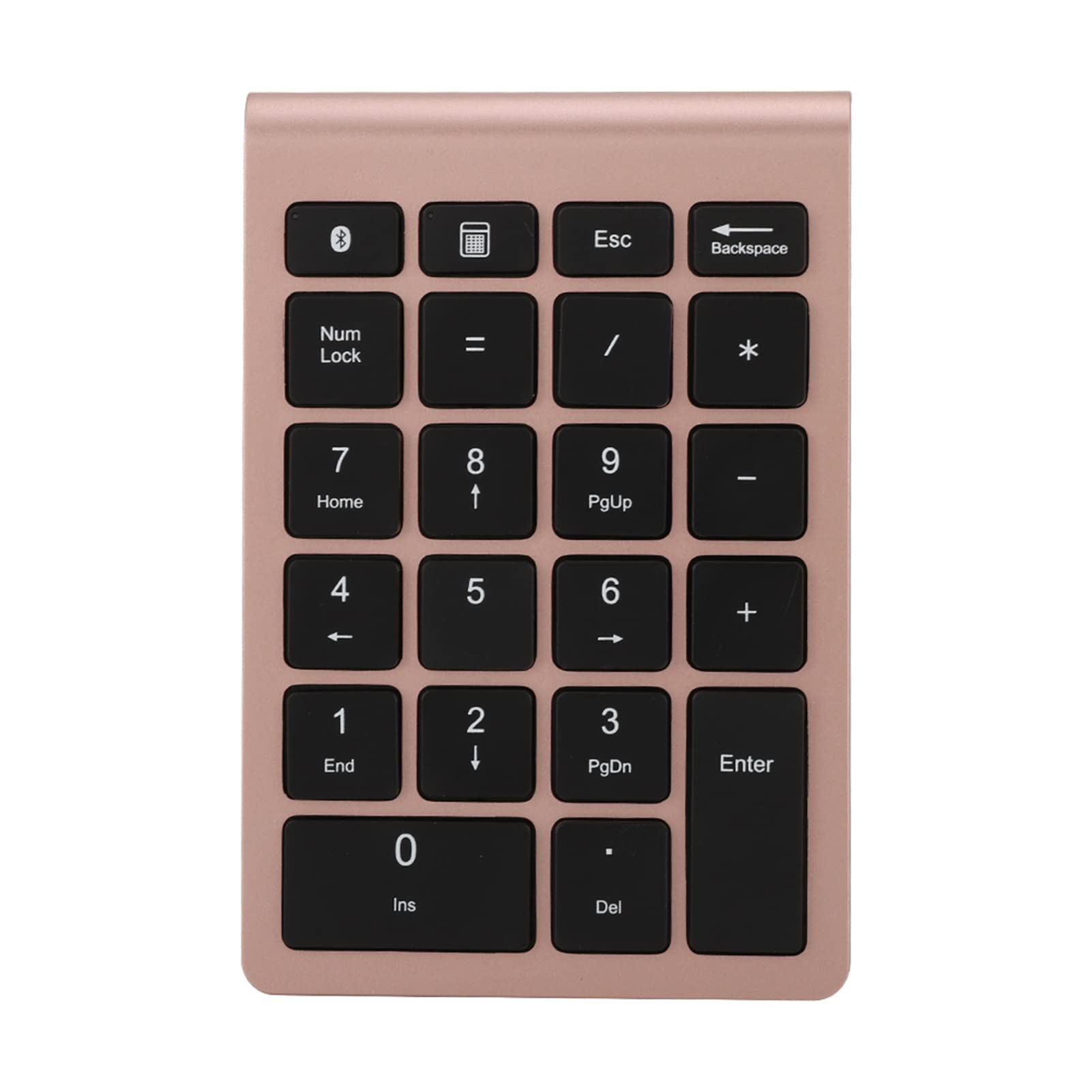 Klawiatura Numeryczna Bezprzewodowa Mini Klawiatura - Bluetooth 5.0 Ergonomiczna Klawiatura Klawiszy 22 dla Systemu Android, Windows, Mac OS - Struktura Klawiszy Nożycowych - (Różowe złoto)