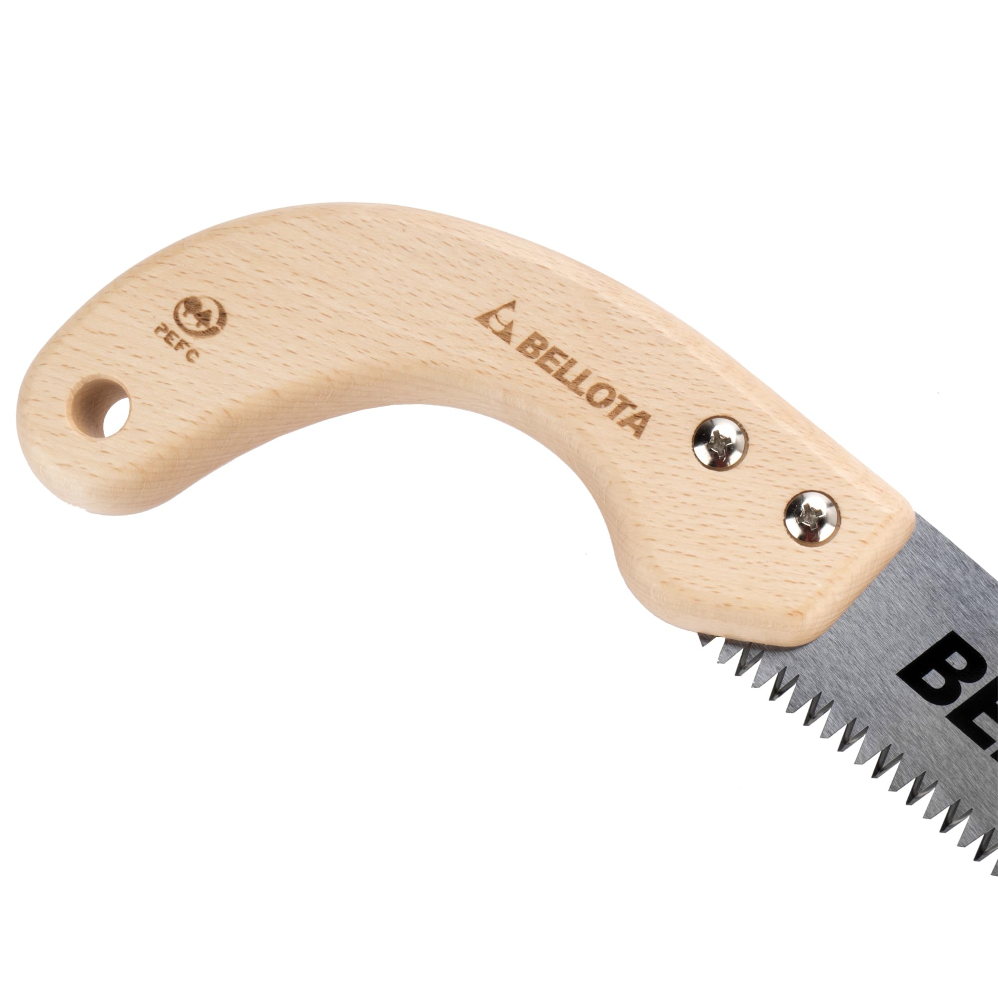 Bellota 450MC11 - Scie d'élagage Lion avec lame incurvée de 11", denture japonaise et manche en bois courbé avec étui