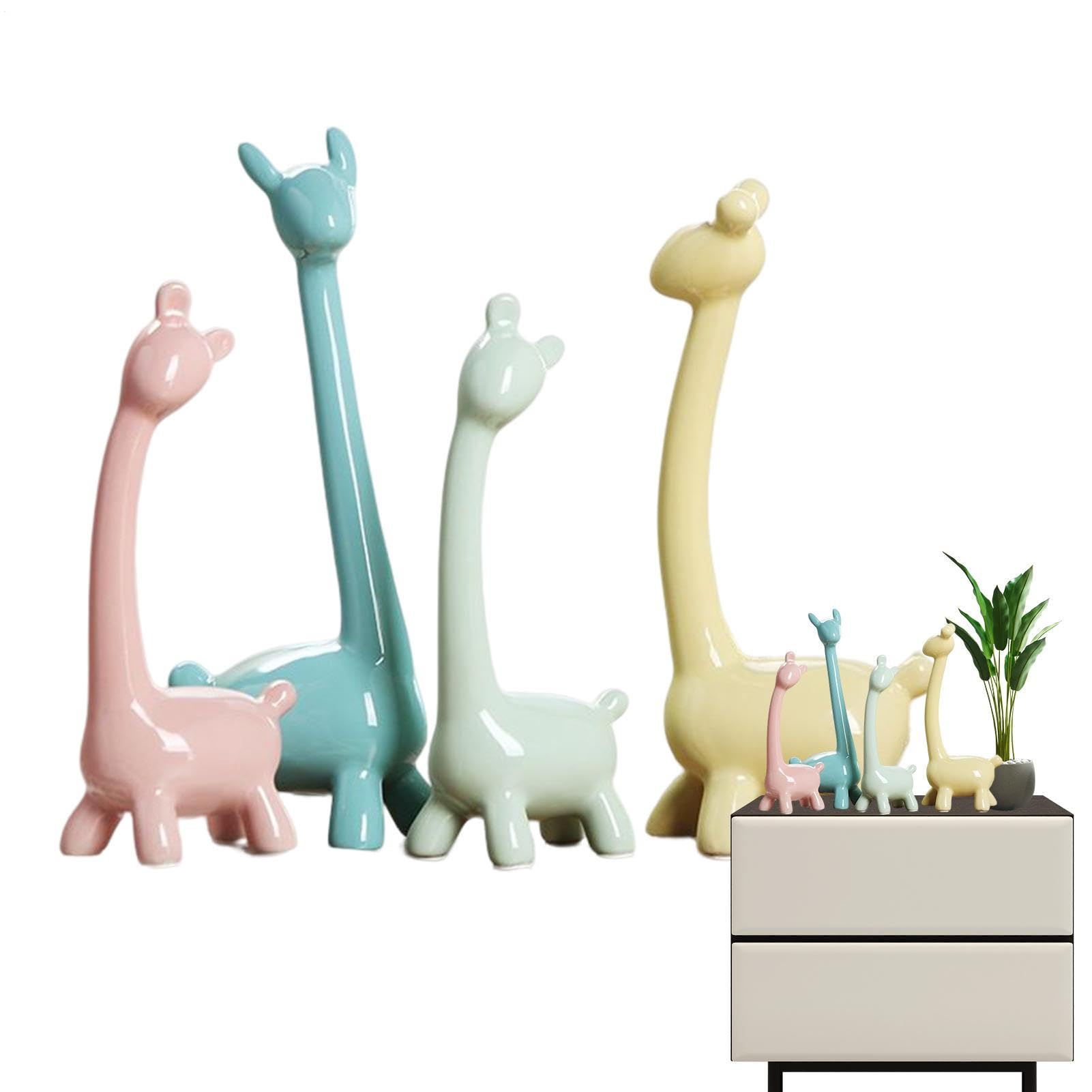 Figurine in ceramica di animali | Decorazioni per la Casa Figurine in | ceramica Set di sculture - 4 Collezione Semplice Tavolo Top Ornamenti Scaffale Decor per