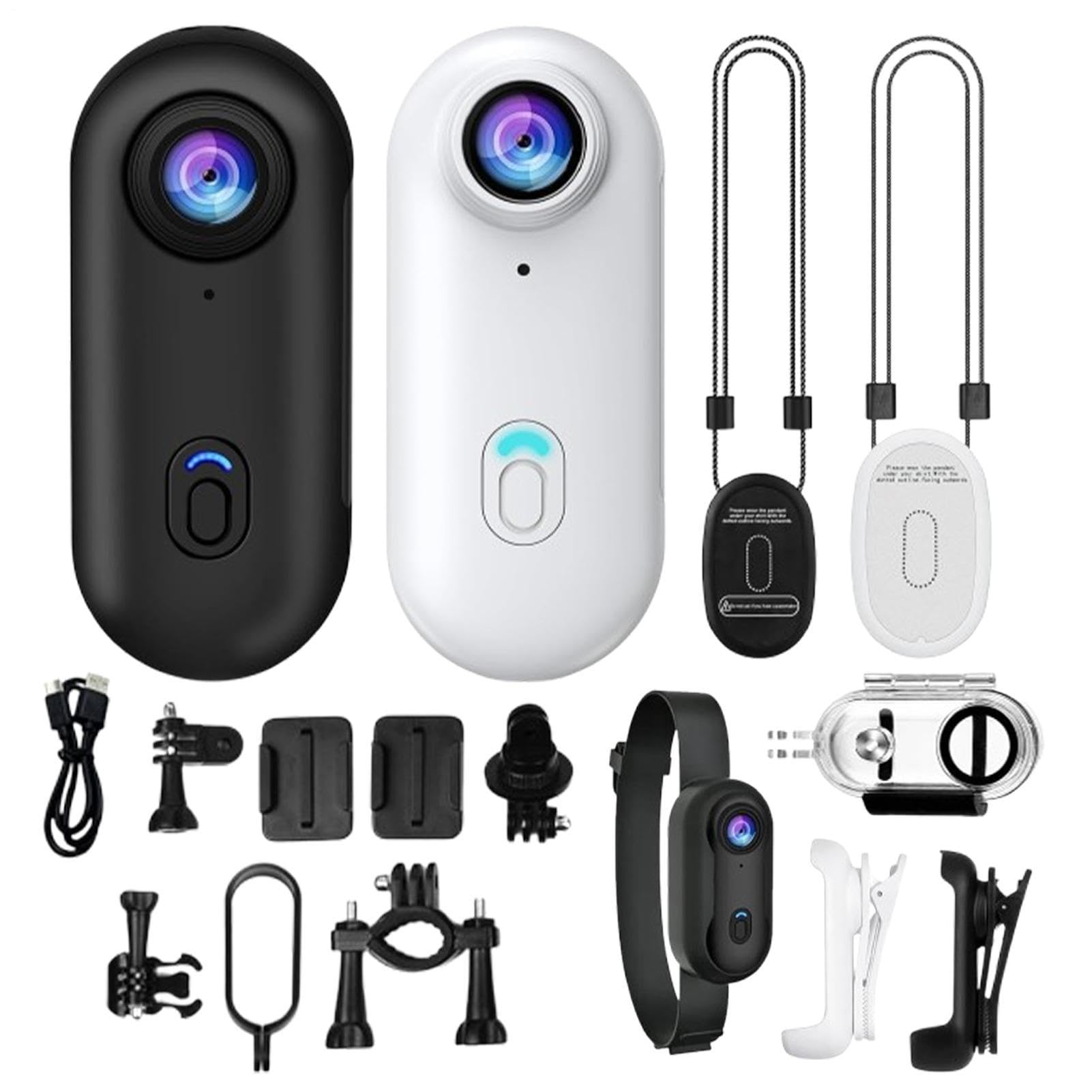 Generico Telecamera Indossabile Action Camera Tascabile | Dispositivo Vlogging 1080P Indossabile Portatile per Sport Motociclismo Ciclismo Palestra Escursionismo Viaggi Avventura