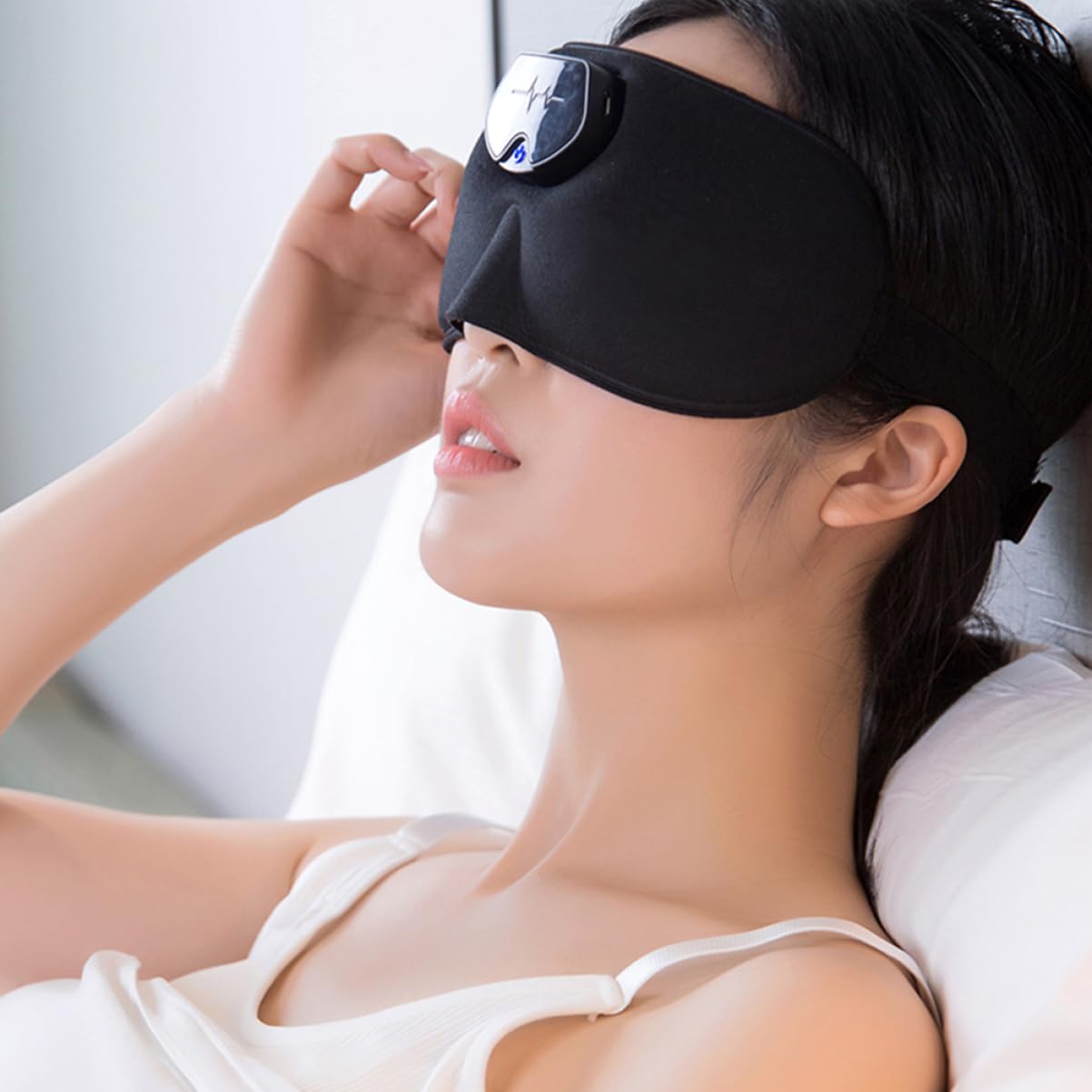 Instrument de Sommeil Tête sans Fil USB, Masseur Noir