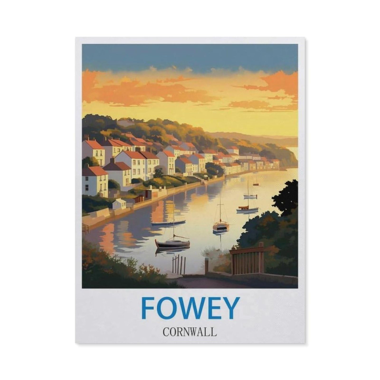 BEAYODKP 5D DIY Diamond Painting kit，Fowey Cornwall（30x40cm）