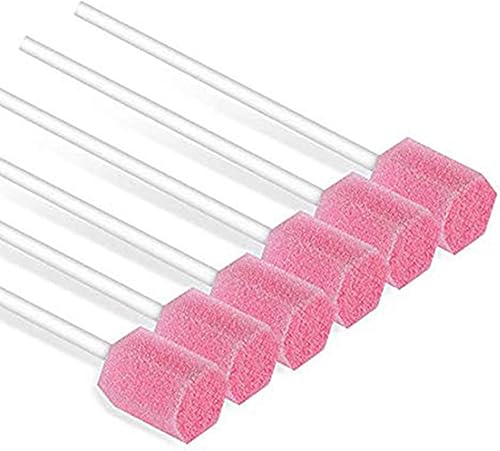 Desechables unflavored Oral Care Esponja SwabTooth Cleaning Spong Swabcepillos de dientes (50pcs Rosa)