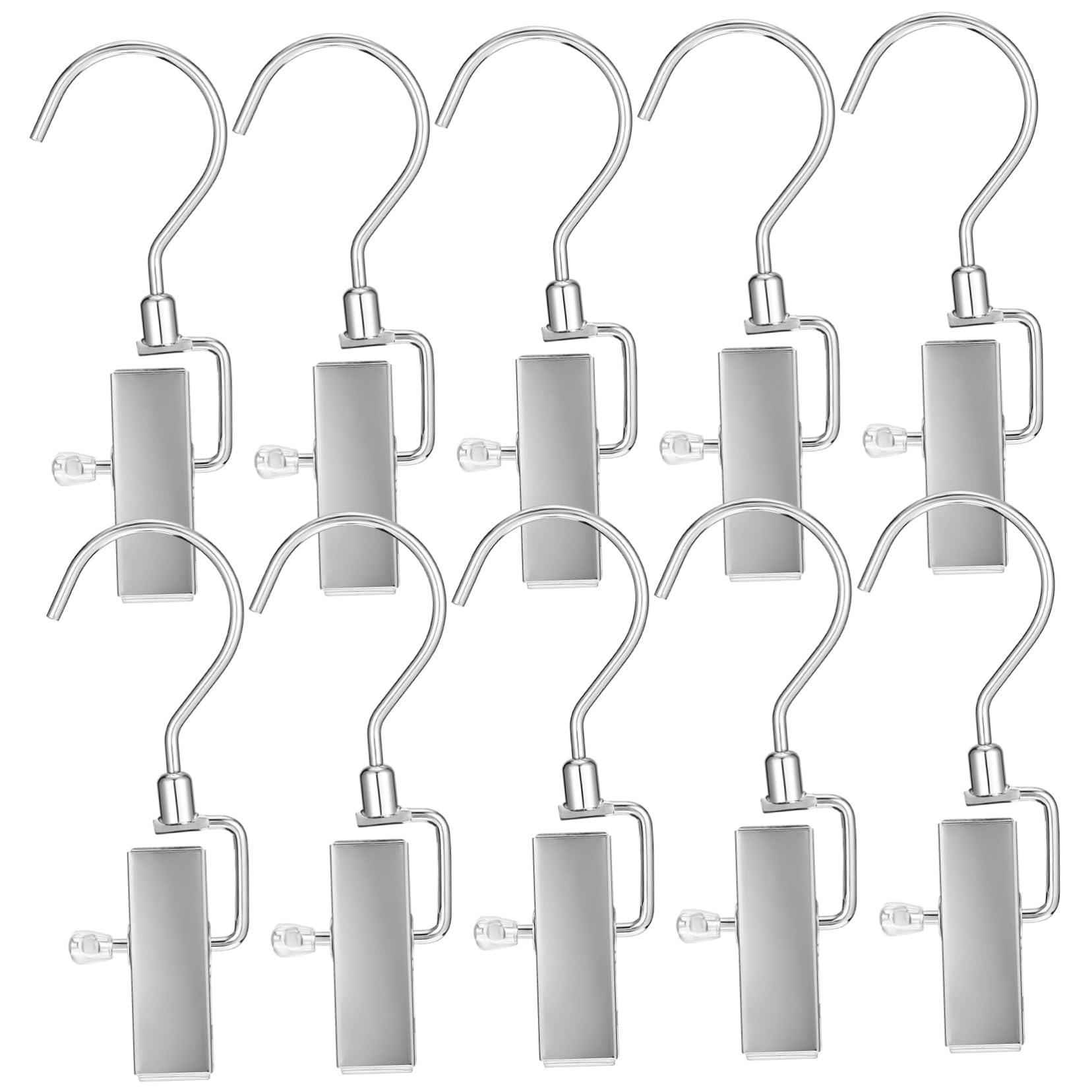 10piezas Pinzas De Metal para Ropa Perchas Giratorias para Zapatos y Sombreros Organizador para Armarios y Tiendas