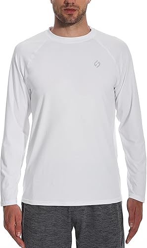 HODOSPORTS Camisetas de natación para hombre UV UPF 50+ de secado rápido, manga larga con protección solar