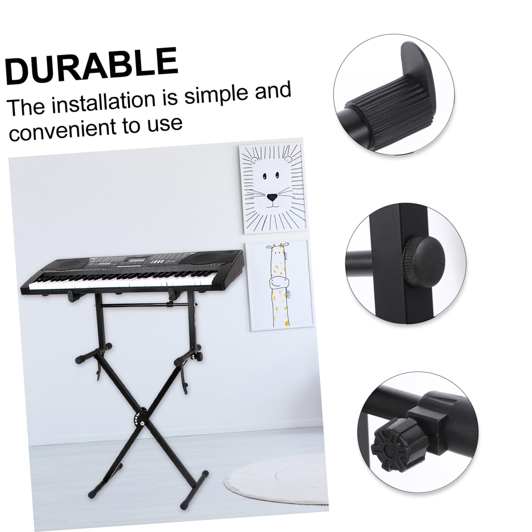 Abaodam Keyboard Stand Rack Electric Organ Stand Heavy Duty Construction Rubber Pad