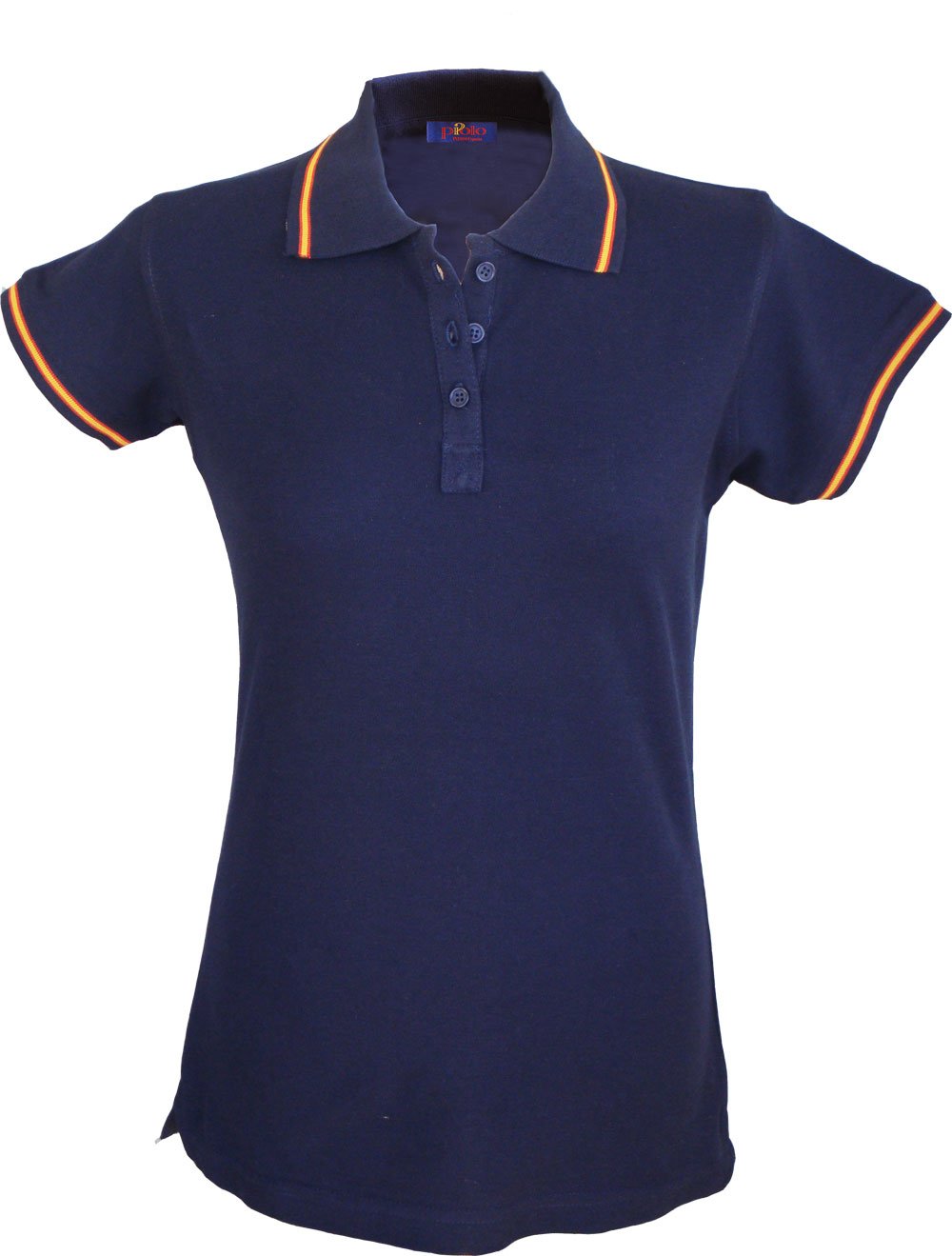 Polo de mujer transpirable de algodón marino con bandera de España 3