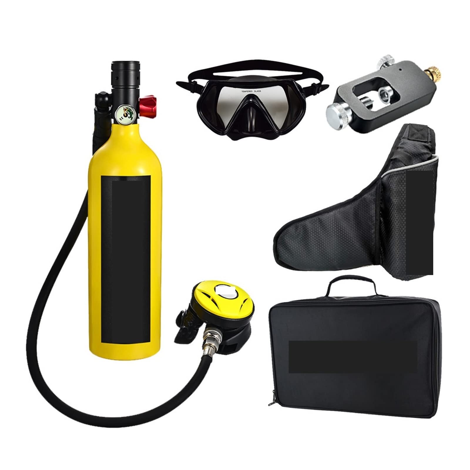 Mini bombola per immersioni subacquee Respiratore Da Immersione Portatile For Il Tempo Libero All'aperto For Adulti Dotato Di Bombola Di Ossigeno Da 1 Litro per il kit di salvataggio di emergenza per
