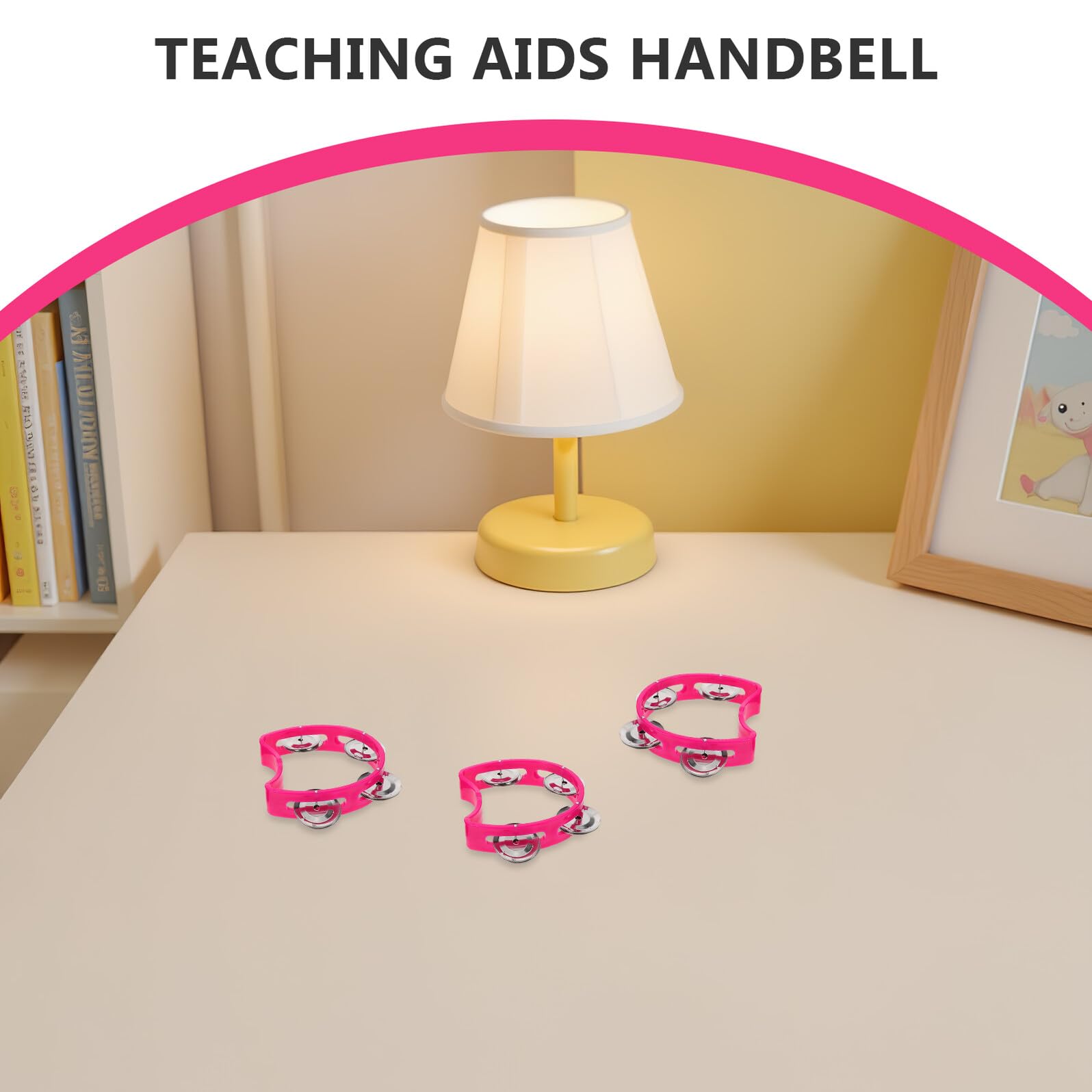 12 Campanas De Mano Campanas De Percusión Instrumentos Rítmicos Sonajas Musicales Para Instrumentos Musicales Panderetas Para Adultos Sonajas De Percusión Color Rosa De