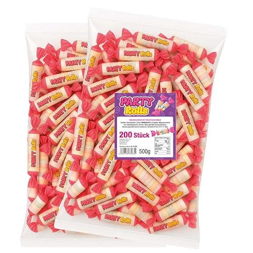 Wurfmaterial für Karneval - Traubenzucker Röllchen - 400 Stück einzeln verpackt - Karneval und Fasching - 1kg Wurfmaterial für Karneval - Traubenzucker Röllchen - 400 Stück einzeln verpackt - Karneval und Fasching - 1kg