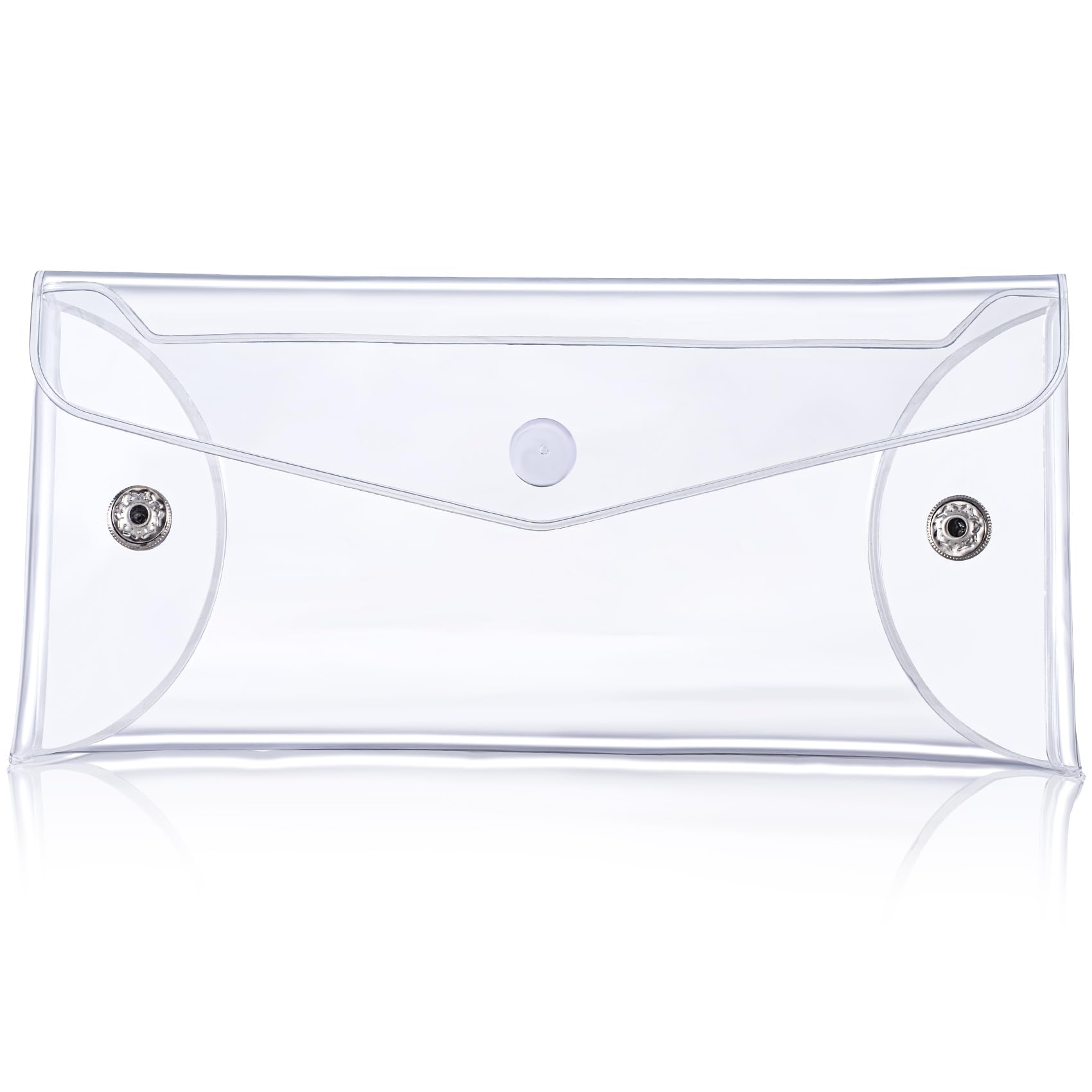 Transparent Makeup Bag, Medium Waterproof PVC Cosmetic Pouch Case, Multifunctional Clear Travel Organizer with Snap Closure for Lipstick Facial Cleanser Shampoo Stationery Storage