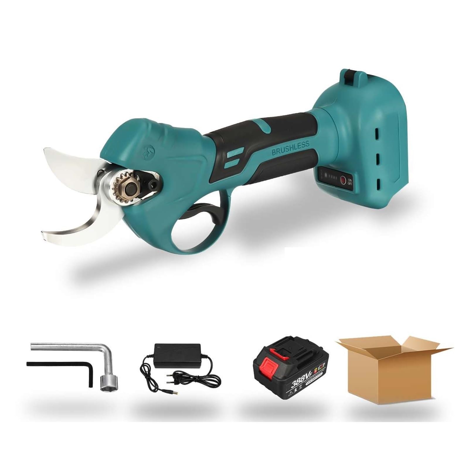 Forbici ricaricabili elettriche senza fili spazzole da 30 mm Cesoie potatura Attrezzo giardino for alberi Strumento for,Serie professionale(1 batteries)