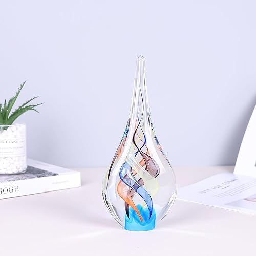 Miniatura 5 de Escultura de vidrio soplado a mano, decoración única de estilo mediterráneo, figura de cristal con acabado similar al cristal, pisapapeles