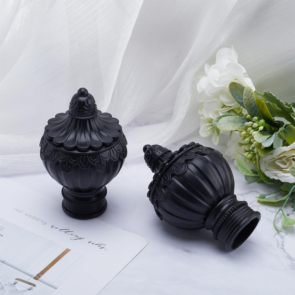 GORGECRAFT 4 Embouts Tringle Rideau Métal Noir - 28mm Diamètre - Pour Bureau Ou Maison