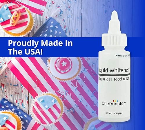 Miniatura 6 de Chefmaster Liqua-Gel Blanqueador para Colorantes Alimentarios 3.49 oz, Blanco Brillante