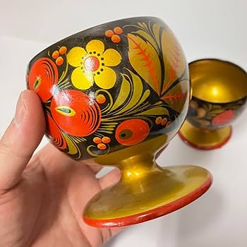 Amazon.co.jp: ロシア食器 ホフロマ塗4点まとめて USSR（ソ連