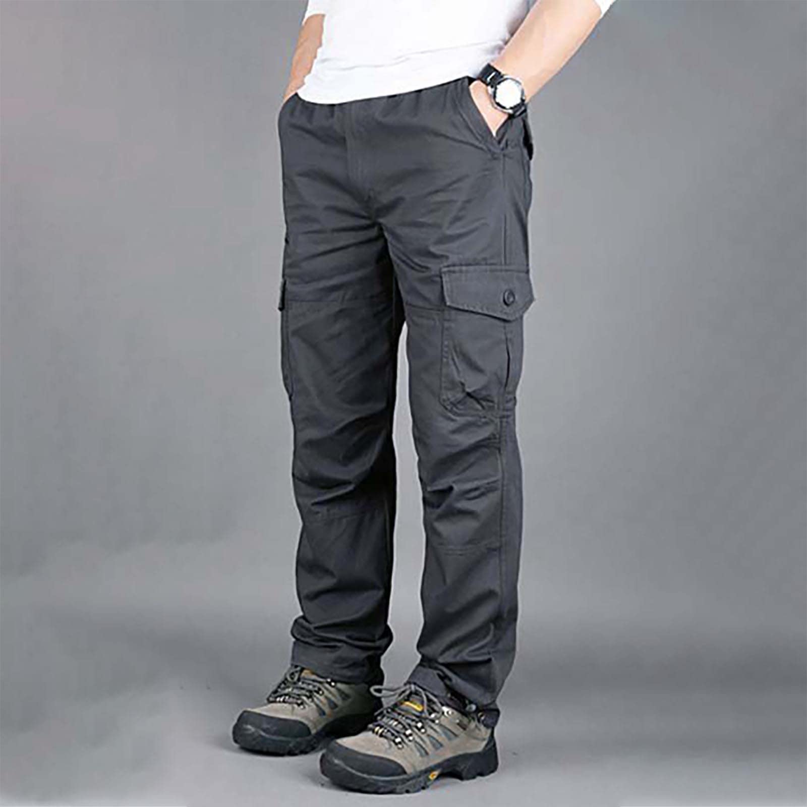 Pantalon De Randonnée Homme Pantalon De Travail Coupe Vent Noir Déperlant Baggy Technique Taille Elastique sur Imperméable Moto VTT Convertible Peintre Montagne Etanche Randonnee Grande Pluie Léger