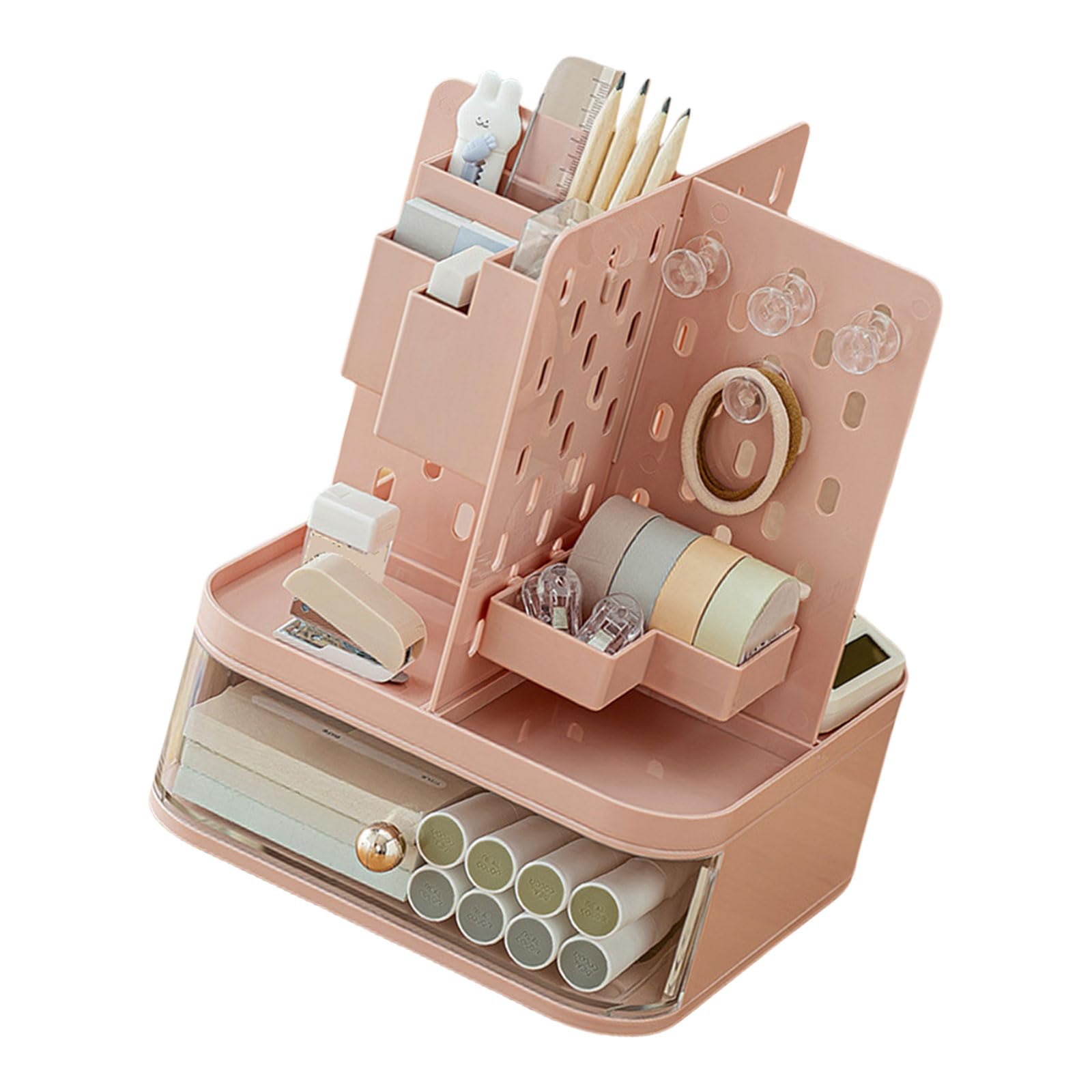 Hredyqw Desk Organizers with Pegboard Drawers Desktop Storage Organizers Makeup Storage Rack for Stationery Stationery Desk with Pegboard