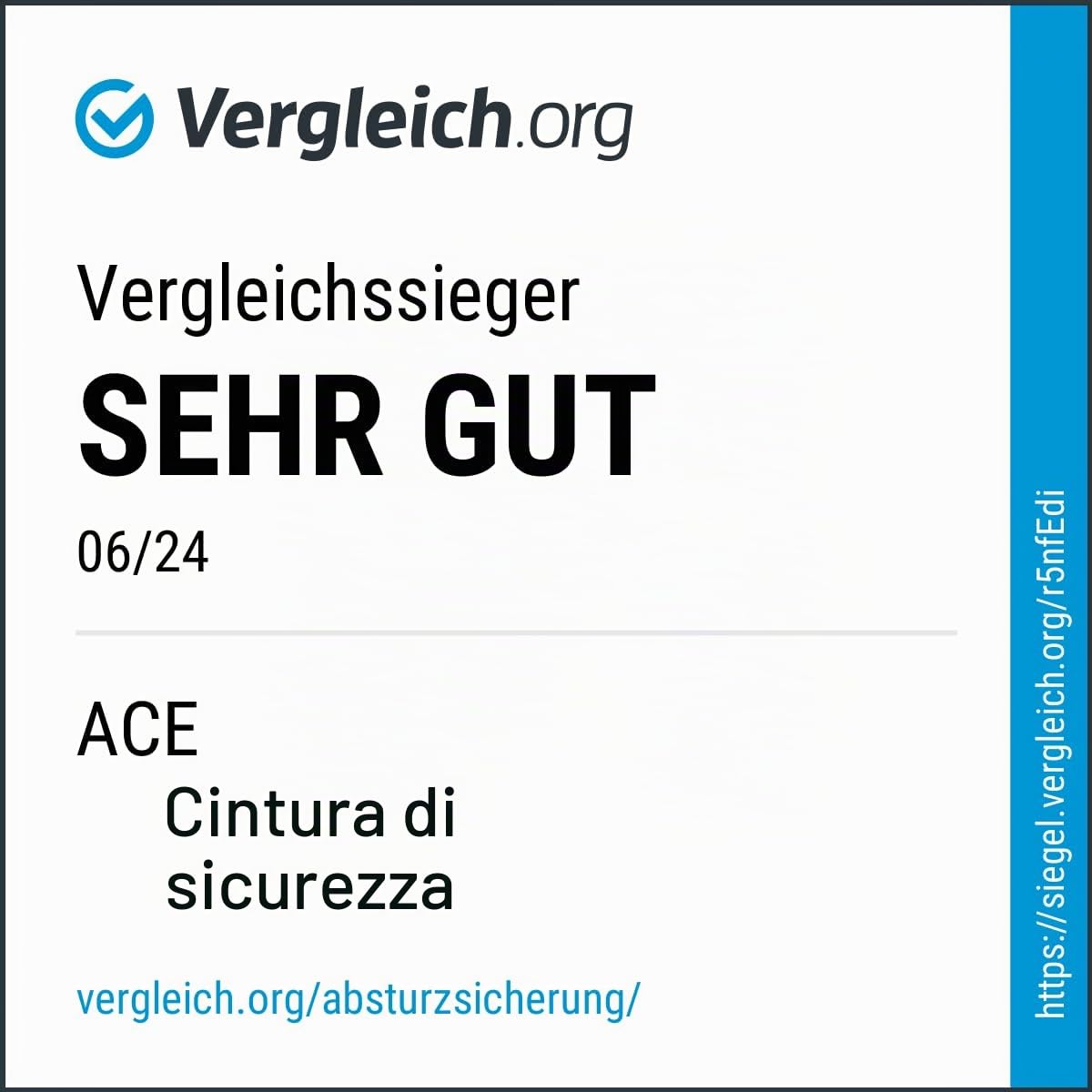 ACE Imbracatura di sicurezza - Imbracatura a 1 punto - con anti-urto - EN 353/361 - fino a 100 kg