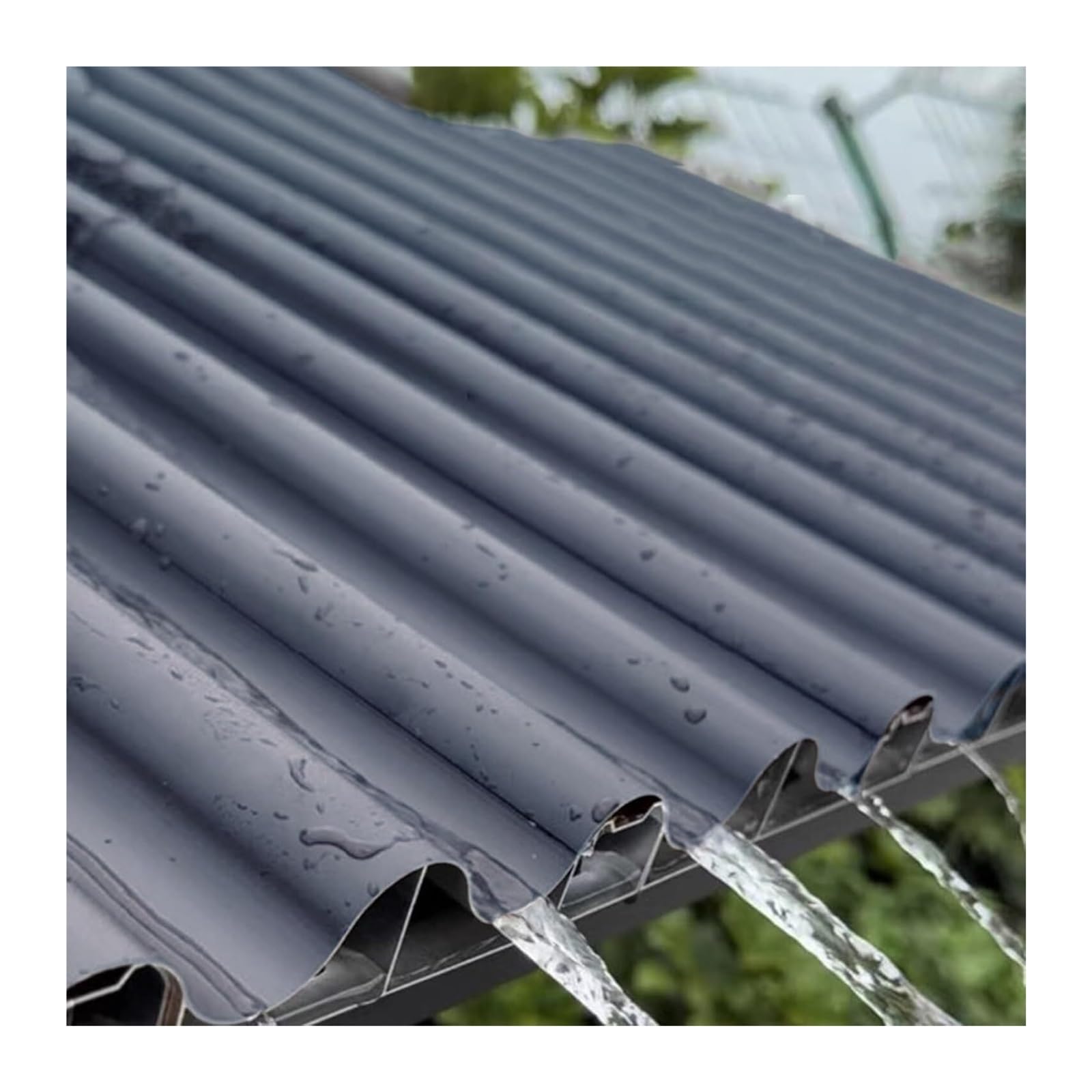 Btyqkzvpm Grey Aluminum Roofing Panels, Insulated Core Aluminum Corrugated Roof Panels,Length 0.8-1.5M, Fast Drainage(,L-1.4M/4.6Ft)