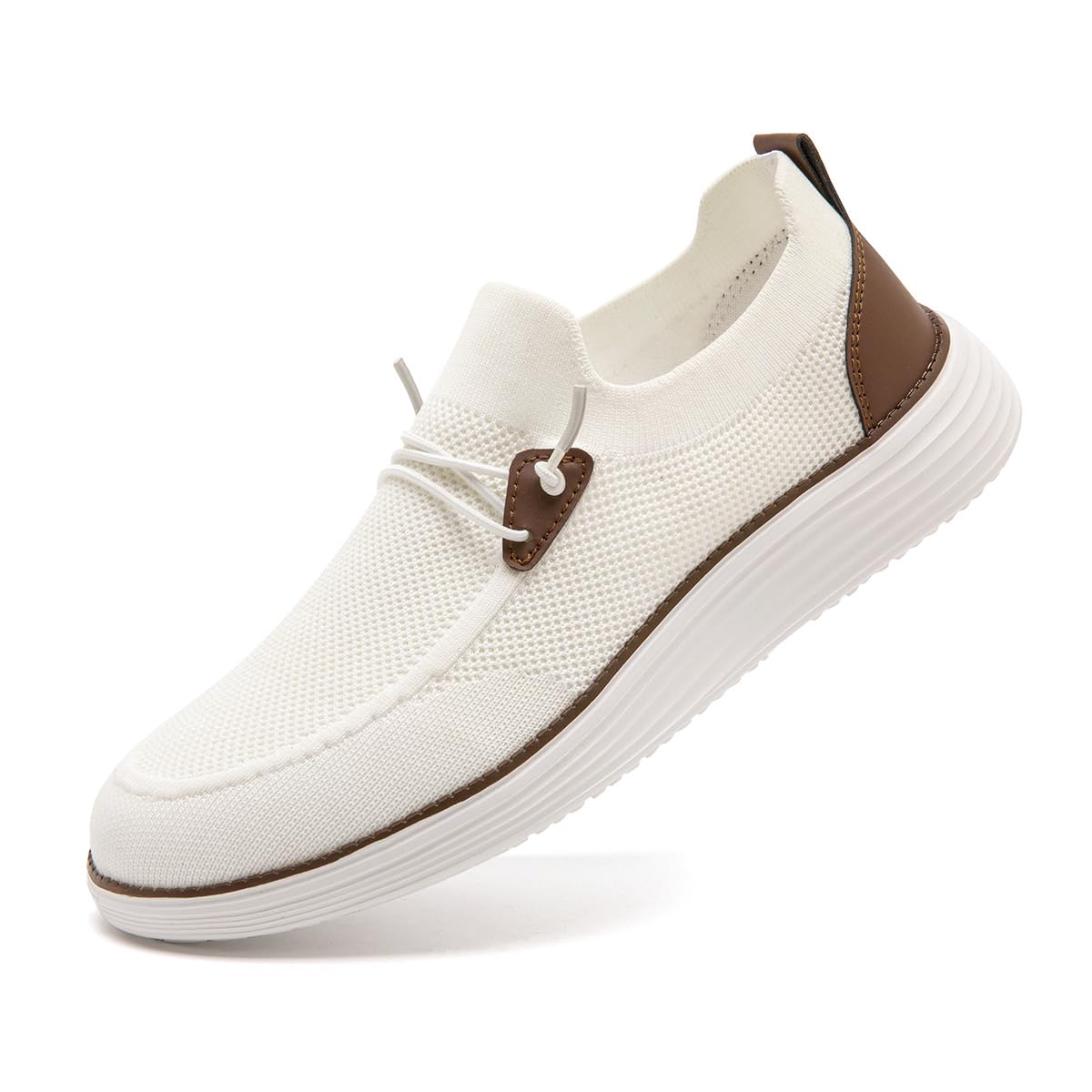 CAIQDM Bequeme nackte Slip-On-Loafer für Herren hautfreundliche rutschfeste Innensohlen Walking-Freizeitschuhe Retro-Mode leichte und atmungsaktive Outdoor-Fitness-Joggingschuhe