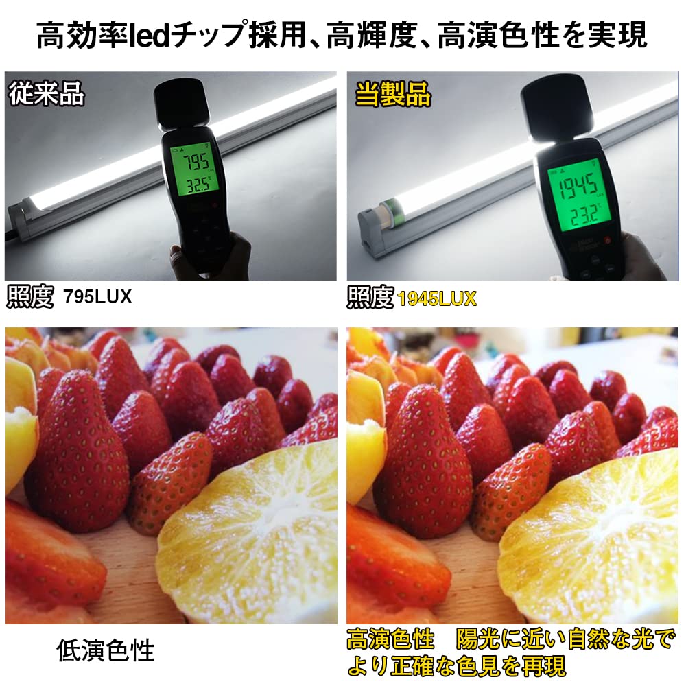 Amazon | 昼白色 LED蛍光灯 40W型 18W 2600ルーメン 自然光（太陽光