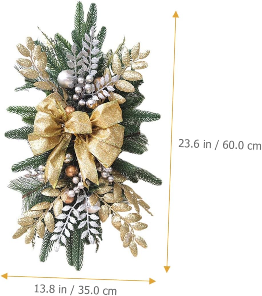 GANAZONO Xmas Teardrop Swag Wreath Pendant Elegant Stair Hanging Ornament for Holiday Decor for Christmas Parties and Home Decoration Nordic Style Accents