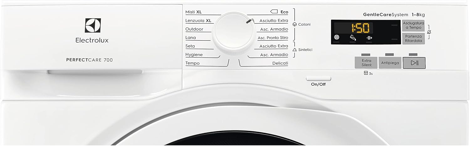 Electrolux EW7H583W Asciugatrice a Pompa di Calore, Oblò Bianco, 8kg Electrolux EW7H583W Asciugatrice a Pompa di Calore, Oblò Bianco, 8kg