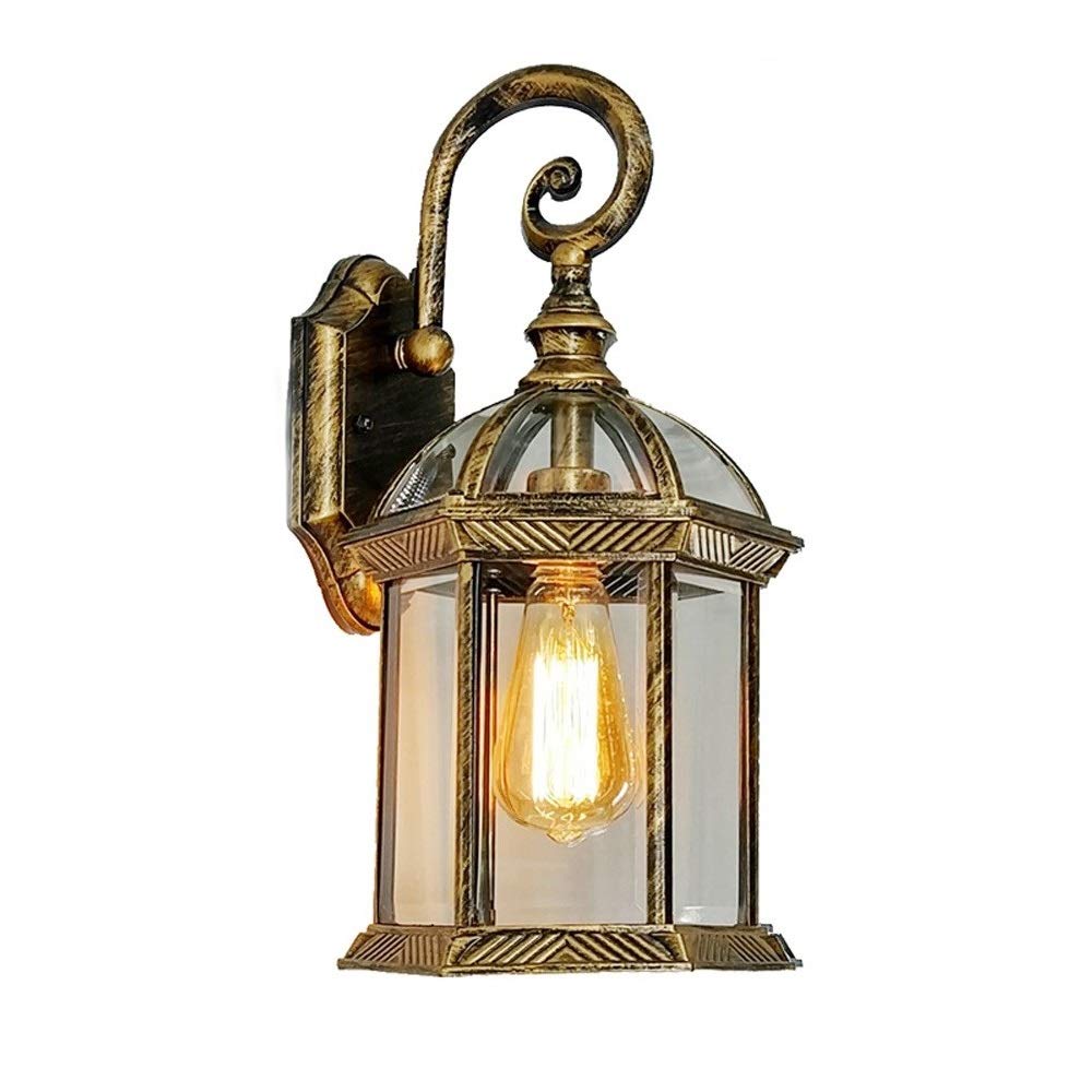 Lampe de jardin E27 en verre hexagonal applique étanche haut de gamme