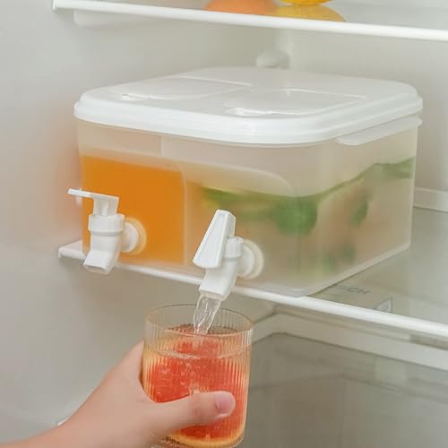 Miniatura 4 de Dispensador de bebidas heladas en refrigerador con grifo, hervidor frío con dispensador de bebidas de grifo, doble grifo de almacenamiento de gran
