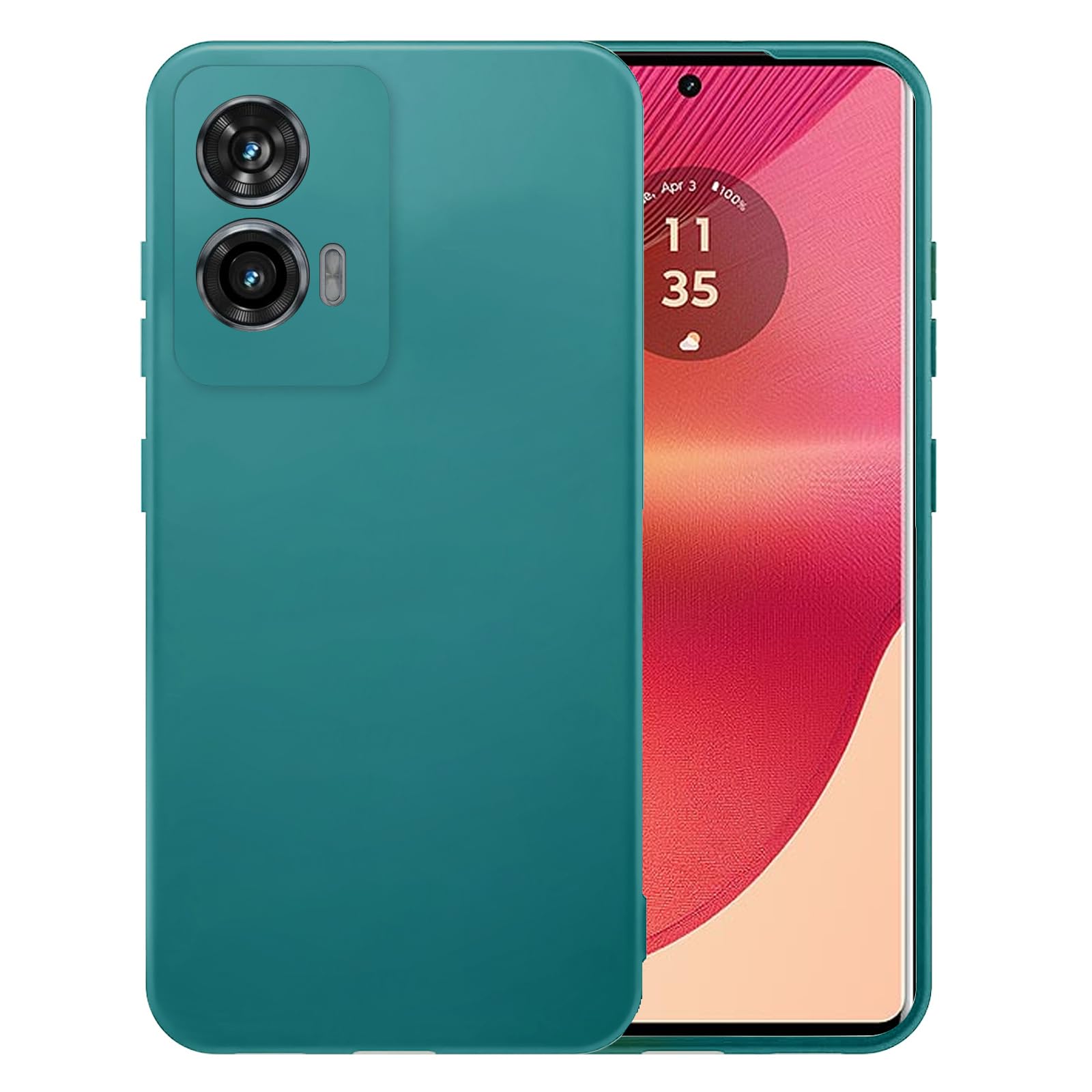 Silicone Cover Case Cover Compatible with Motorola Edge 50 Fusion 5G Thin with Camera Protection Soft Interior Slim Fit Flexible Phone Case (for Motorola Edge 50 Fusion 5G-Blackish Green)