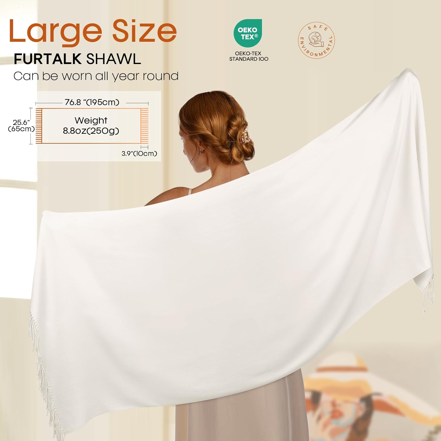 FURTALK Pashmina Shawls and Wraps for Evening Dress Women's Scarf Wedding Bride Bridesmaid Gifts Winter Scarves - Image 5