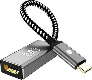 USB-C-auf-HDMI-Adapter [4K @ 60Hz], MEISO Typ-C auf HDMI-Kabel [Thunderbolt 3/4 kompatibel], USBC-Stecker auf HDMI-Buchse,...