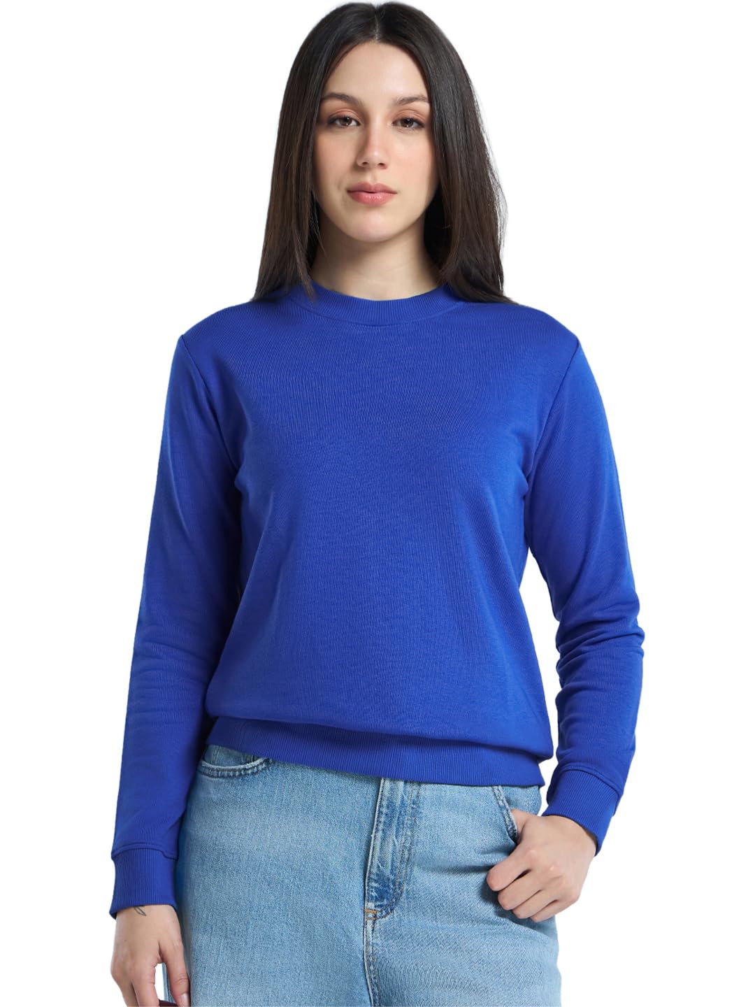 Bewakoof Women's Polycotton Regular Fit Sweatshirt | Sweatshirt for Woman Winter Wear in neutral