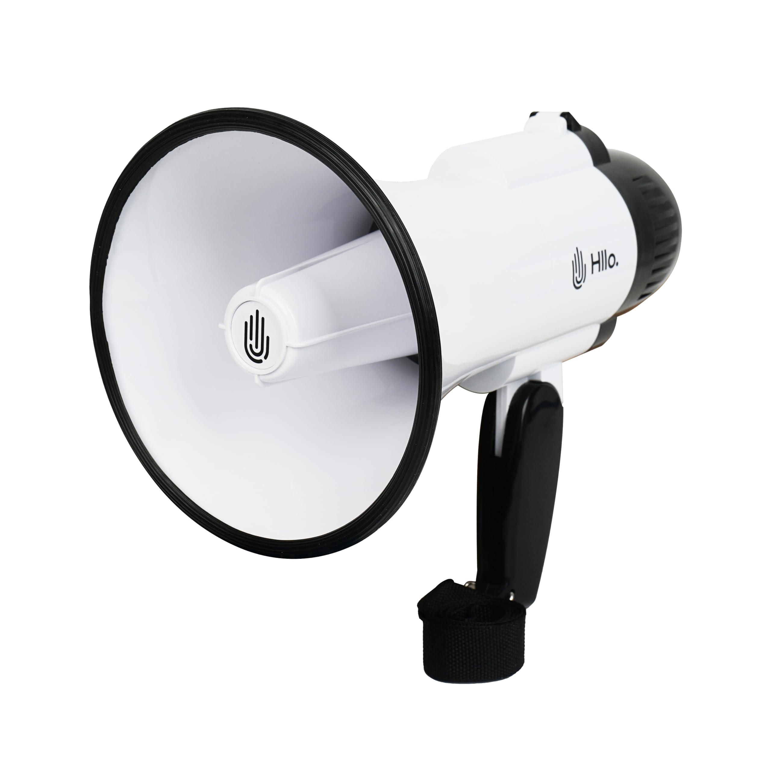 Pequeño Megáfono 108dB con Sirena, Control de Volumen, Alcance 200m, 4 Pilas D
