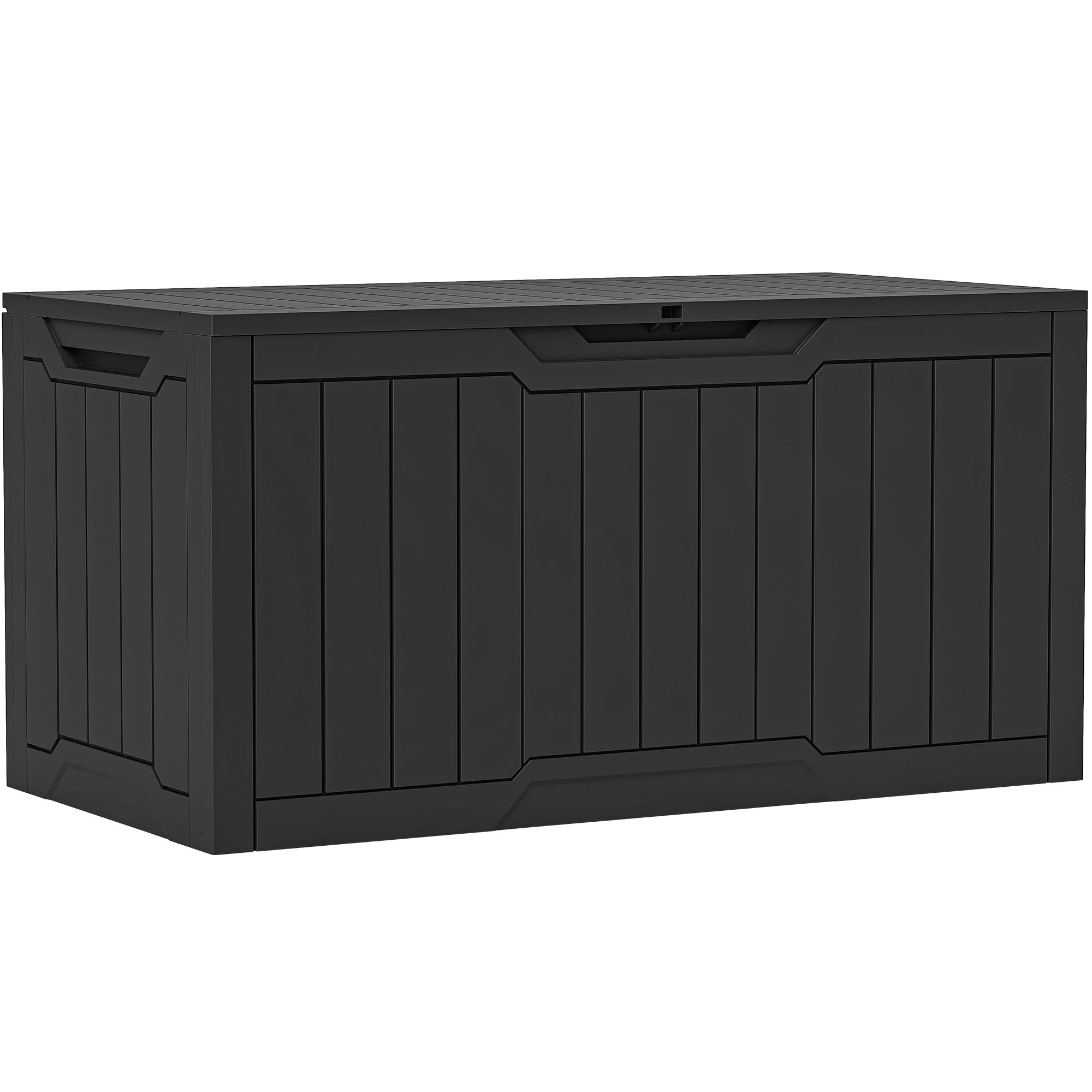 YITAHOME 100 Gallon Resin Deck Box, Weather Resistant Outdoor Storage Box, Lockable Indoor Outdoor Storage for Supplies and Essentials, Black