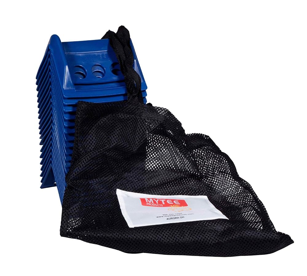 Mytee Products (40 Pieces) Blue 4"x6" Flatbed Edge Protectors with Carrying Case - 4" Winch Ratchet Straps Corner Protectors for Flatbed Cargo Load