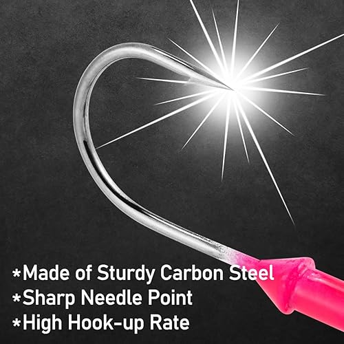 Miniatura 4 de Dr.Fish Paquete de 10 plantillas de pesca Underspin de pie, cabezas de plantilla redondas, hoja giratoria, plantillas de pesca pintadas, cabezas de