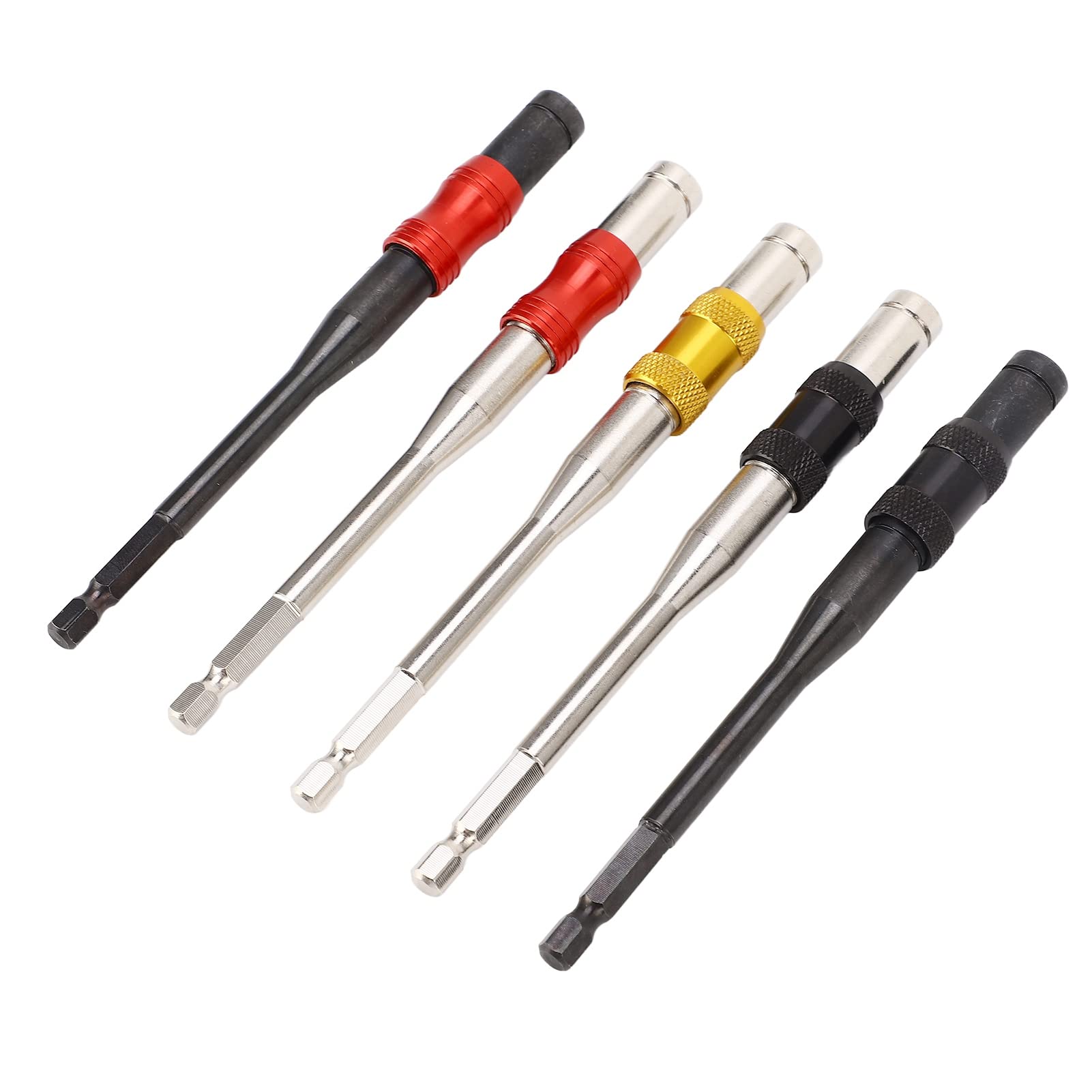 Set Di 5 Prolunghe Magnetiche Per Punte - Lunghezze 50/60/100/150/300 Mm, Attacco Esagonale 1/4", Per Trapano E Avvitatore