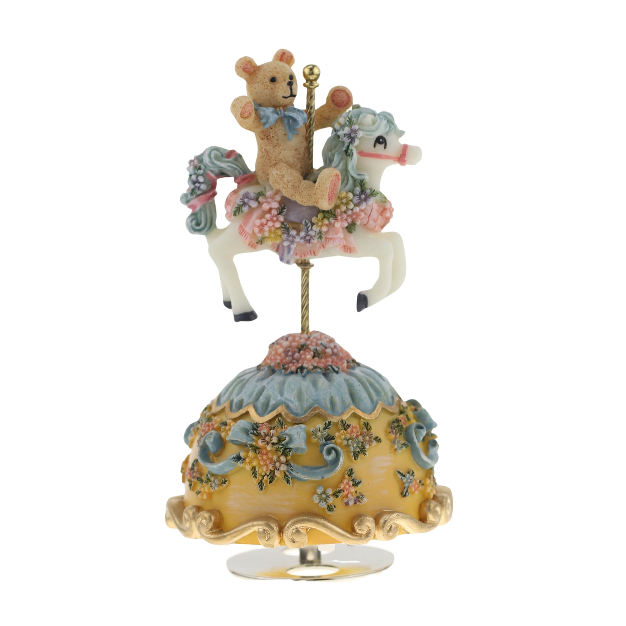 Meraki Cards Teddy Bear Carousel Music Decor Christmas Decor, Decor, Children Room Decor, Gift for Baby, New Born Gift music box, carousel, vintage decor, gift idea, home decor (Blue)