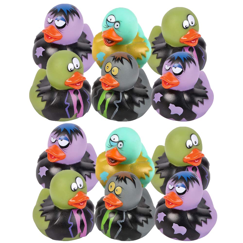 The Dreidel Company Halloween Zombie Rubber Duck Toy Duckies for Kids, Bath, Birthday Baby Showers Summer Beach and Pool Activity, 2