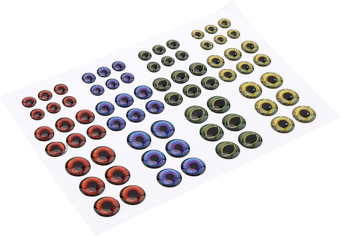 OriGlam 72pcs 5D Fishing Lure Eyes Realistic Holographic