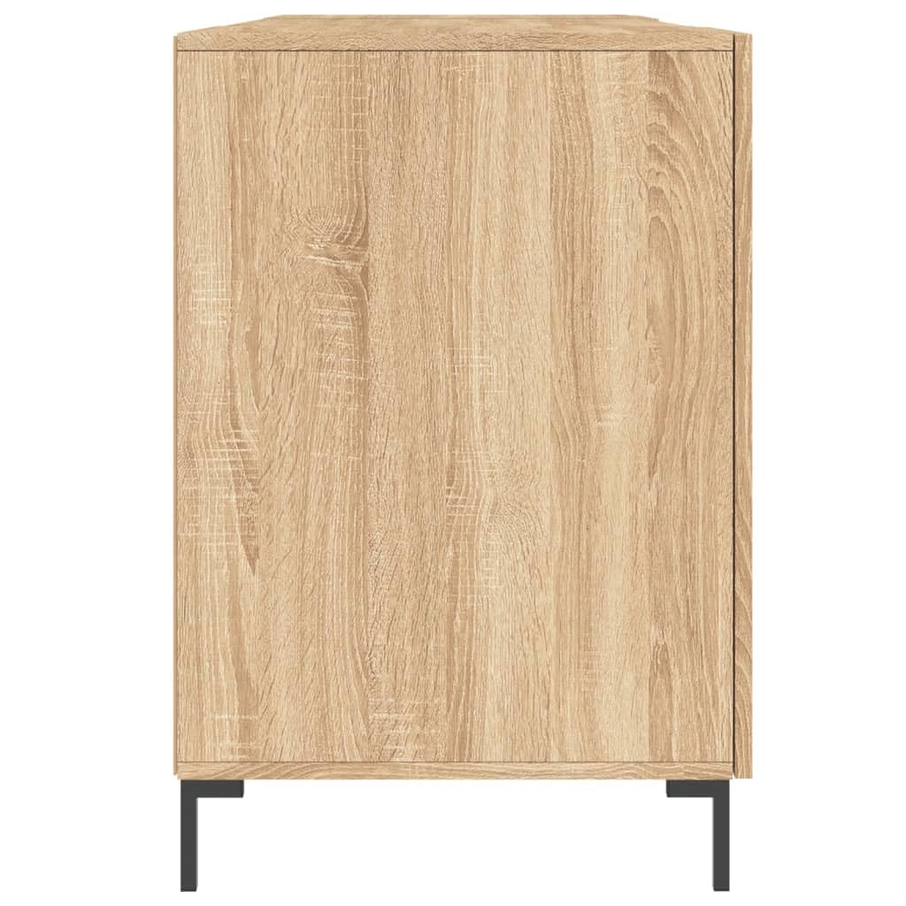 Scrivania Sonoma rovere 140 x 50 x 75 cm, materiale in legno, resistente, con 4 scomparti, ideale per casa, ufficio, giochi, piccoli spazi