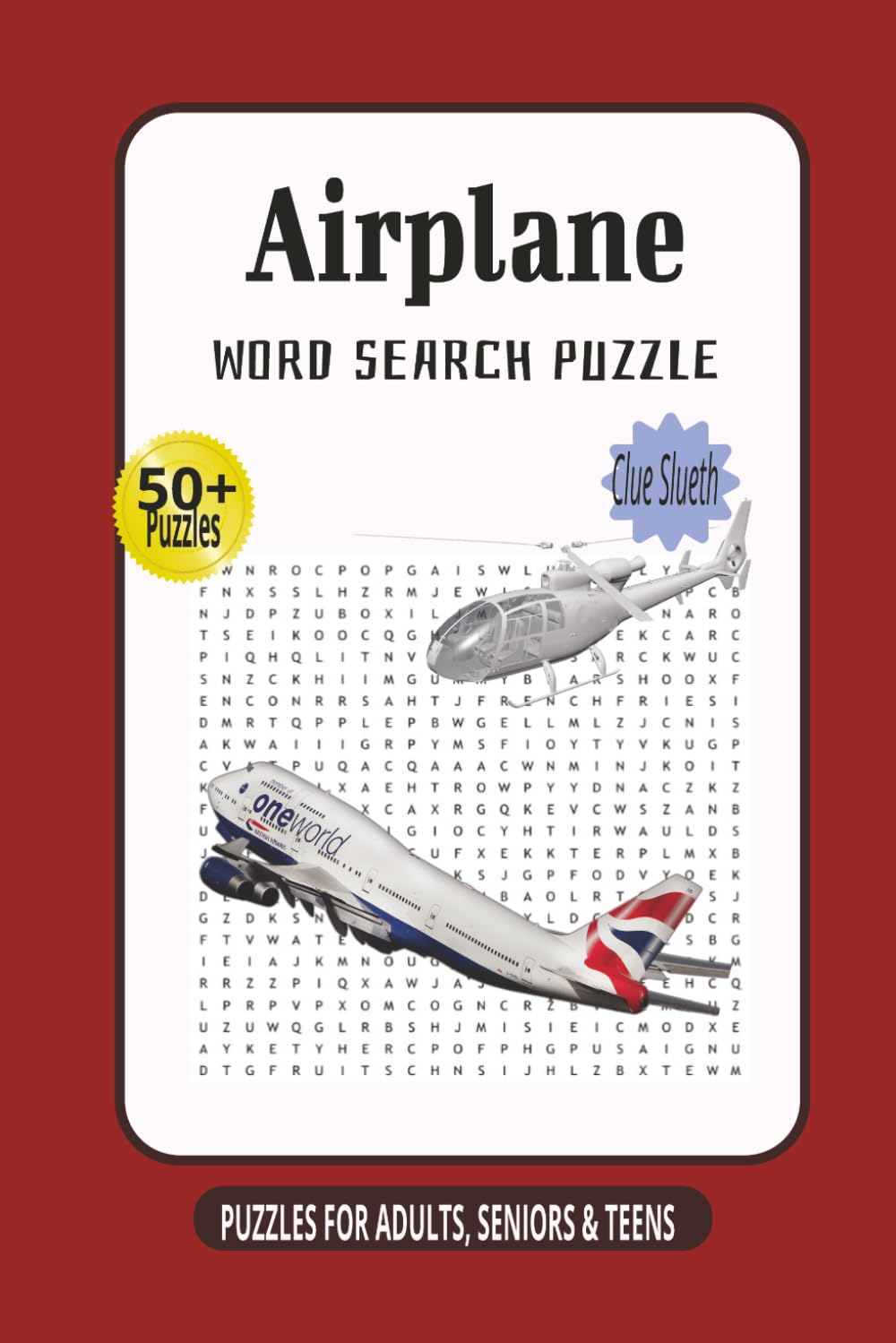 Airplane word search puzzle: 50+ Aviation Word Search Puzzles Featuring Airplanes, Pilots, Airports, and Flight Terms | Relaxing Brain Games with Solutions | 6×9 inches, 120 pages